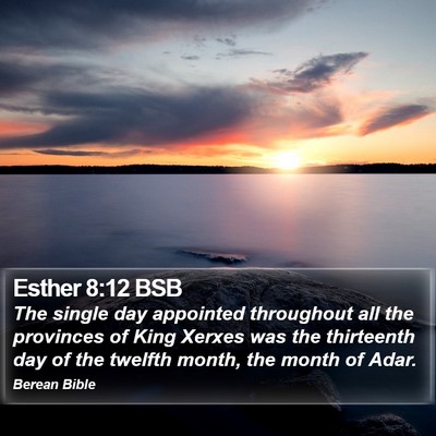 Esther 8:12 BSB Bible Verse Image