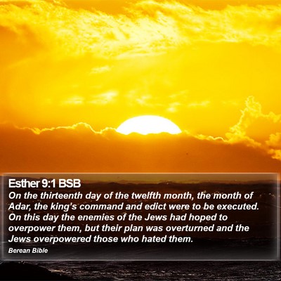 Esther 9:1 BSB Bible Verse Image