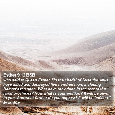 Esther 9:12 BSB Bible Verse Image