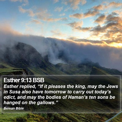 Esther 9:13 BSB Bible Verse Image