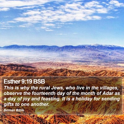 Esther 9:19 BSB Bible Verse Image