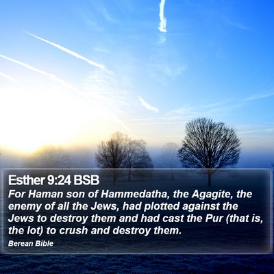 Esther 9:24 BSB Bible Verse Image