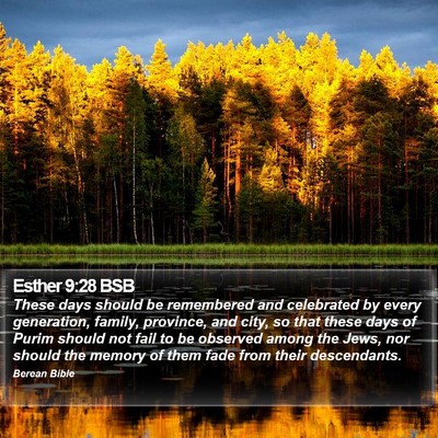 Esther 9:28 BSB Bible Verse Image