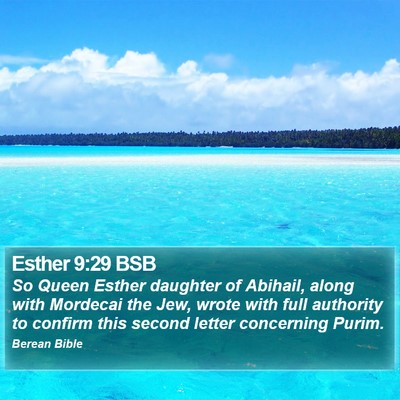 Esther 9:29 BSB Bible Verse Image