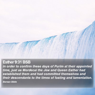 Esther 9:31 BSB Bible Verse Image