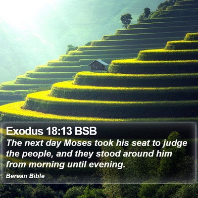 Exodus 18:13 BSB Bible Verse Image