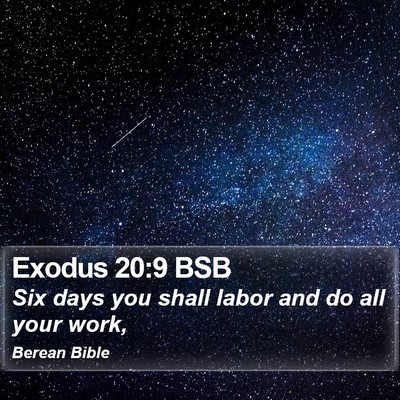 Exodus 20:9 BSB Bible Verse Image