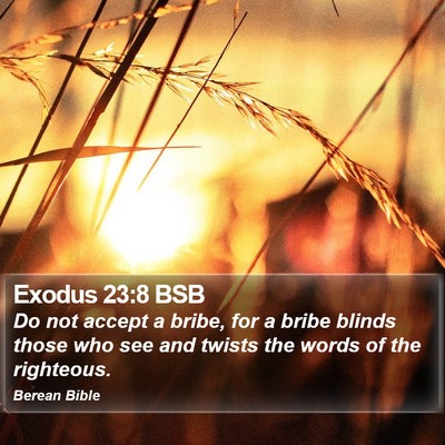 Exodus 23:8 BSB Bible Verse Image