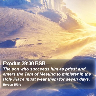 Exodus 29:30 BSB Bible Verse Image