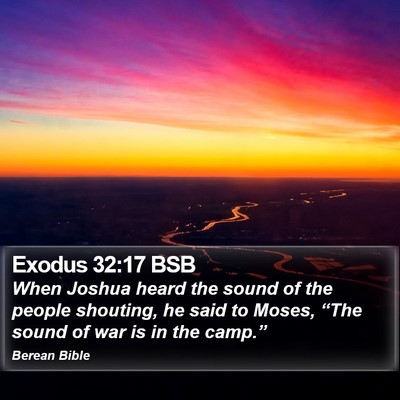 Exodus 32:17 BSB Bible Verse Image