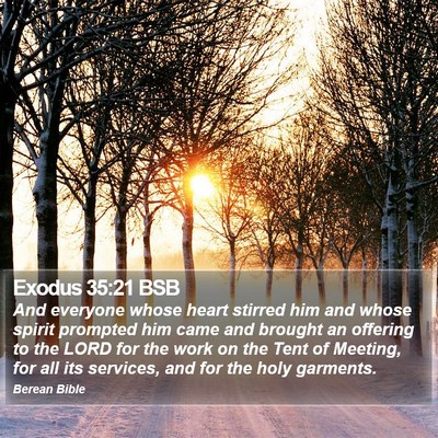 Exodus 35:21 BSB Bible Verse Image
