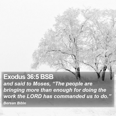 Exodus 36:5 BSB Bible Verse Image