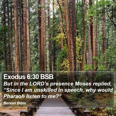 Exodus 6:30 BSB Bible Verse Image