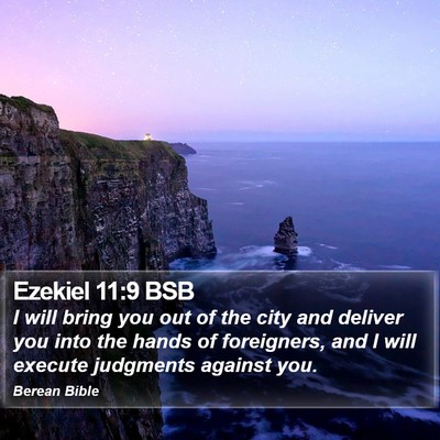 Ezekiel 11:9 BSB Bible Verse Image