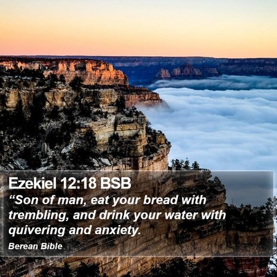 Ezekiel 12:18 BSB Bible Verse Image