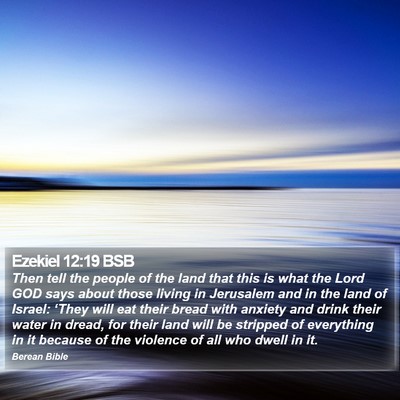 Ezekiel 12:19 BSB Bible Verse Image