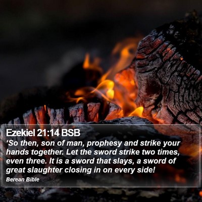 Ezekiel 21:14 BSB Bible Verse Image