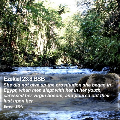 Ezekiel 23:8 BSB Bible Verse Image