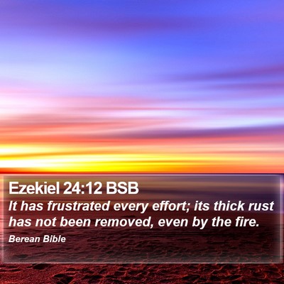 Ezekiel 24:12 BSB Bible Verse Image