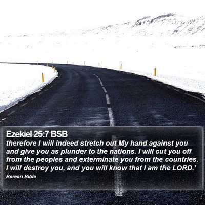Ezekiel 25:7 BSB Bible Verse Image