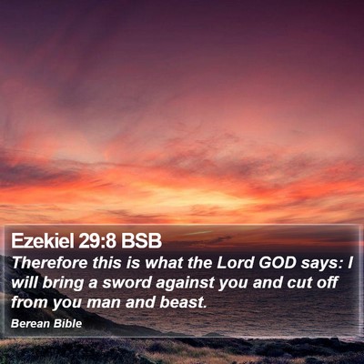 Ezekiel 29:8 BSB Bible Verse Image