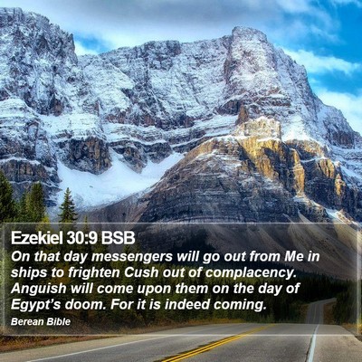 Ezekiel 30:9 BSB Bible Verse Image
