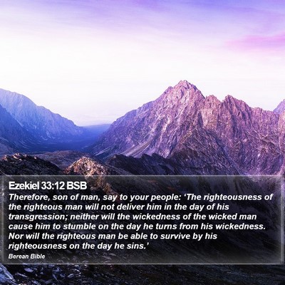 Ezekiel 33:12 BSB Bible Verse Image