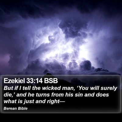 Ezekiel 33:14 BSB Bible Verse Image