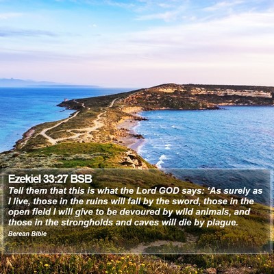 Ezekiel 33:27 BSB Bible Verse Image