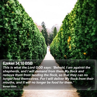 Ezekiel 34:10 BSB Bible Verse Image