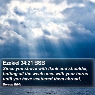 Ezekiel 34:21 BSB Bible Verse Image