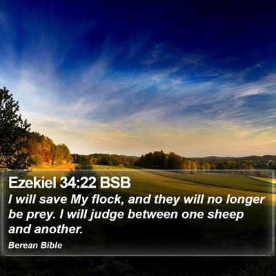 Ezekiel 34:22 BSB Bible Verse Image