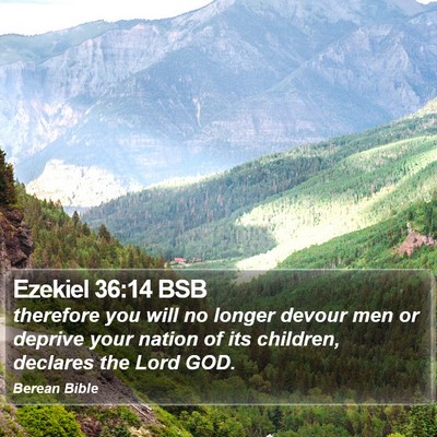 Ezekiel 36:14 BSB Bible Verse Image