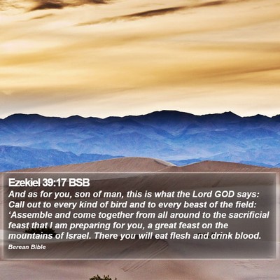 Ezekiel 39:17 BSB Bible Verse Image