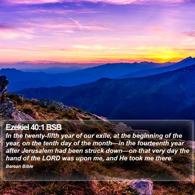 Ezekiel 40:1 BSB Bible Verse Image