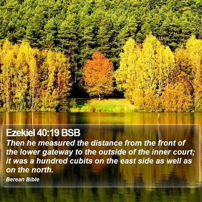 Ezekiel 40:19 BSB Bible Verse Image