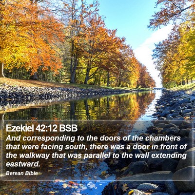 Ezekiel 42:12 BSB Bible Verse Image