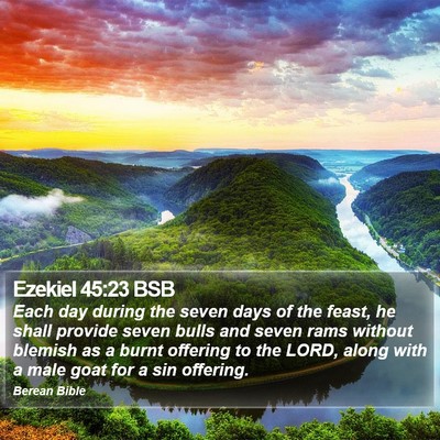 Ezekiel 45:23 BSB Bible Verse Image