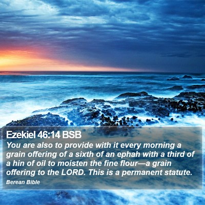 Ezekiel 46:14 BSB Bible Verse Image