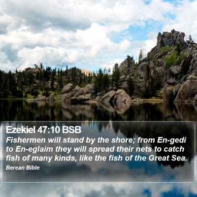 Ezekiel 47:10 BSB Bible Verse Image
