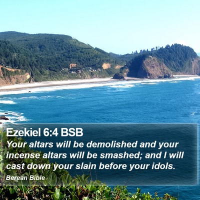 Ezekiel 6:4 BSB Bible Verse Image