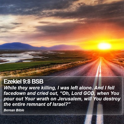 Ezekiel 9:8 BSB Bible Verse Image