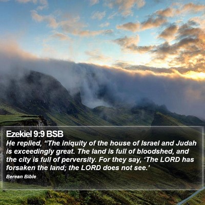Ezekiel 9:9 BSB Bible Verse Image