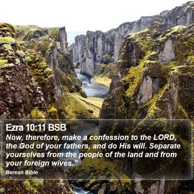 Ezra 10:11 BSB Bible Verse Image