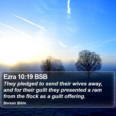Ezra 10:19 BSB Bible Verse Image