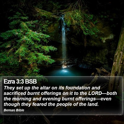 Ezra 3:3 BSB Bible Verse Image