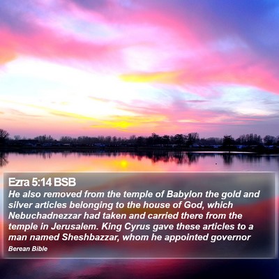 Ezra 5:14 BSB Bible Verse Image