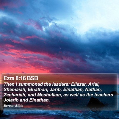 Ezra 8:16 BSB Bible Verse Image