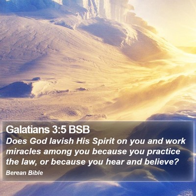 Galatians 3:5 BSB Bible Verse Image