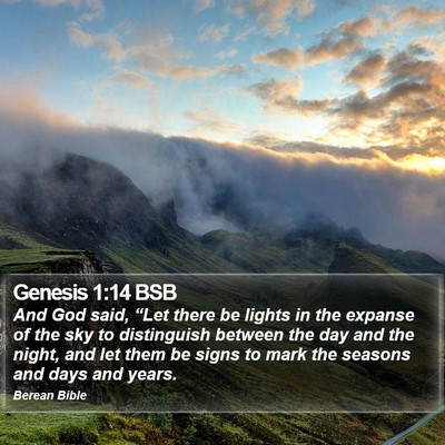 Genesis 1:14 BSB Bible Verse Image